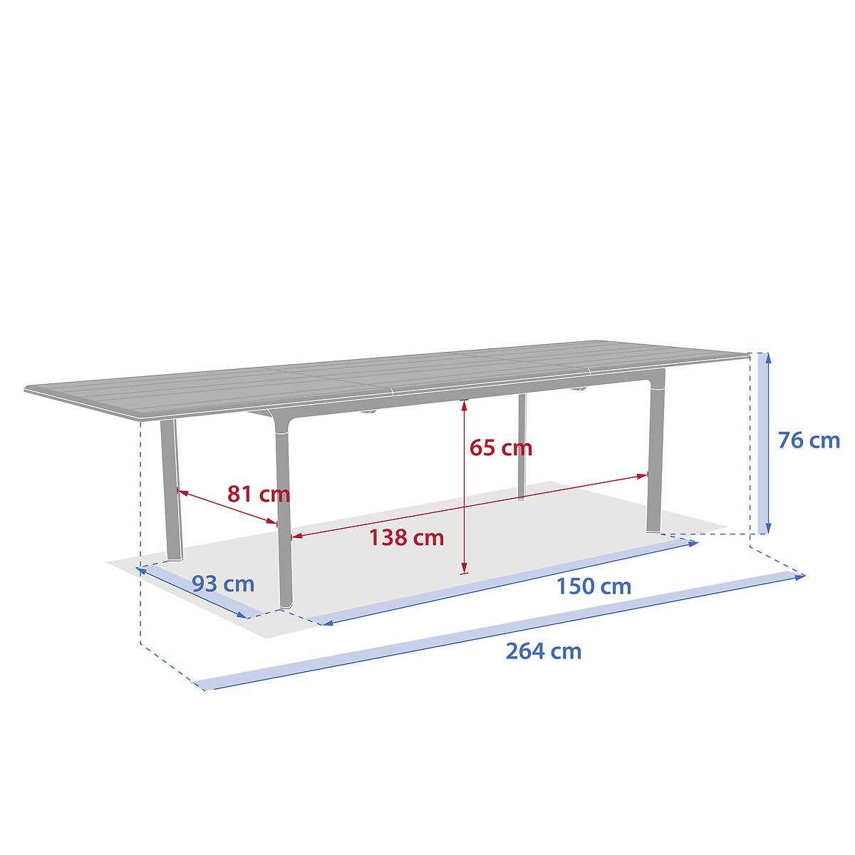 Hesperide - Table de jardin "Dilors" effet bois lin & vert laurier 10 places en aluminium - Hespéride - Image 8