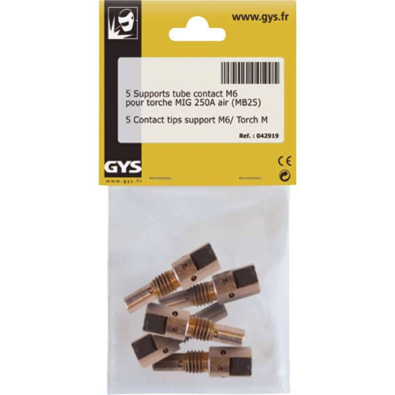 Lot de 5 supports tube contact m6 - torche mig 250 a GYS 042919 Gys - Imagen 1
