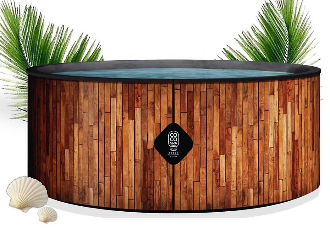 Coco Spa - Piscine hors sol gonflable imitation bois 180cm