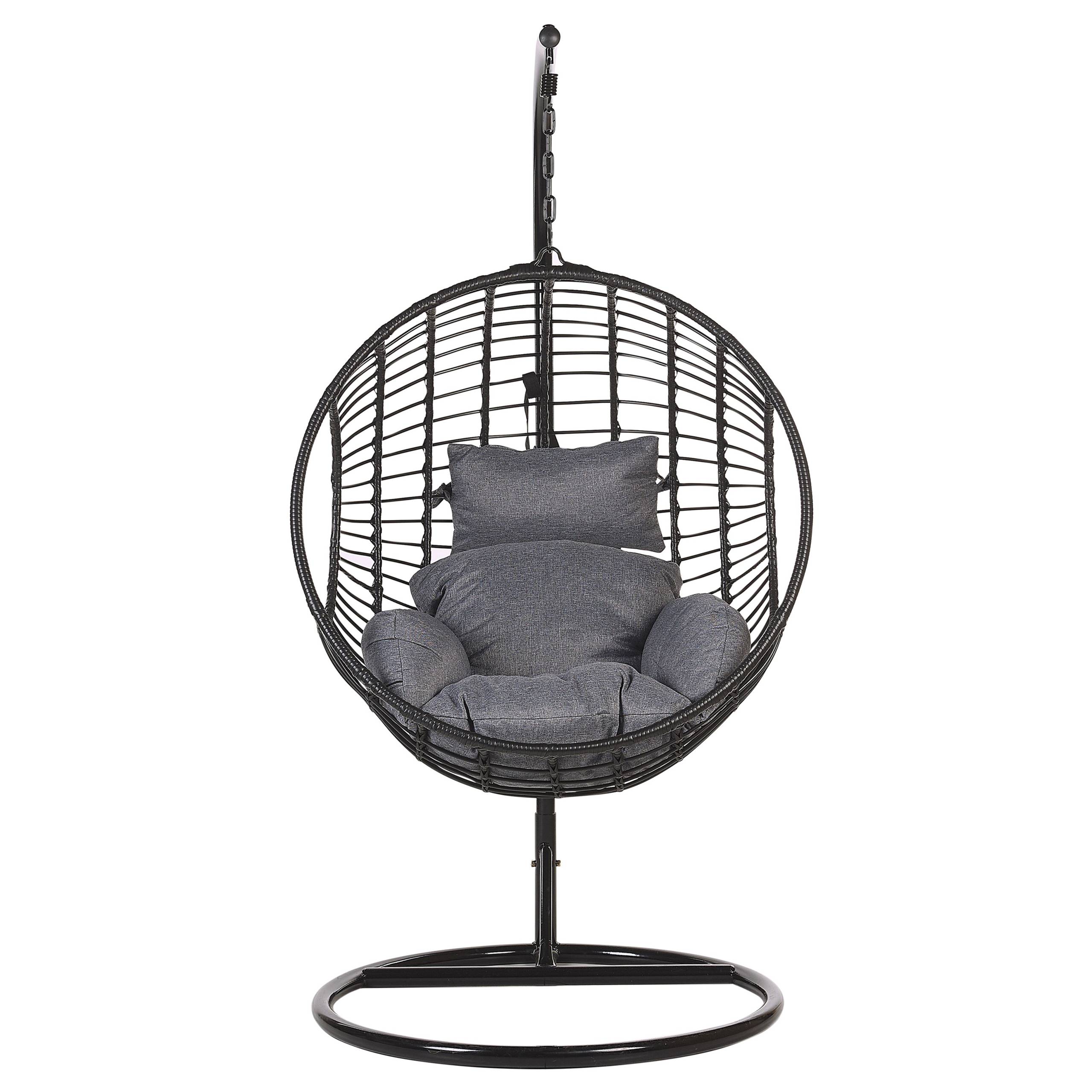 Beliani - Chaise porte-à-faux Polyrotin Noir ASPIO - 99x97x199- Beliani - Imagen 4