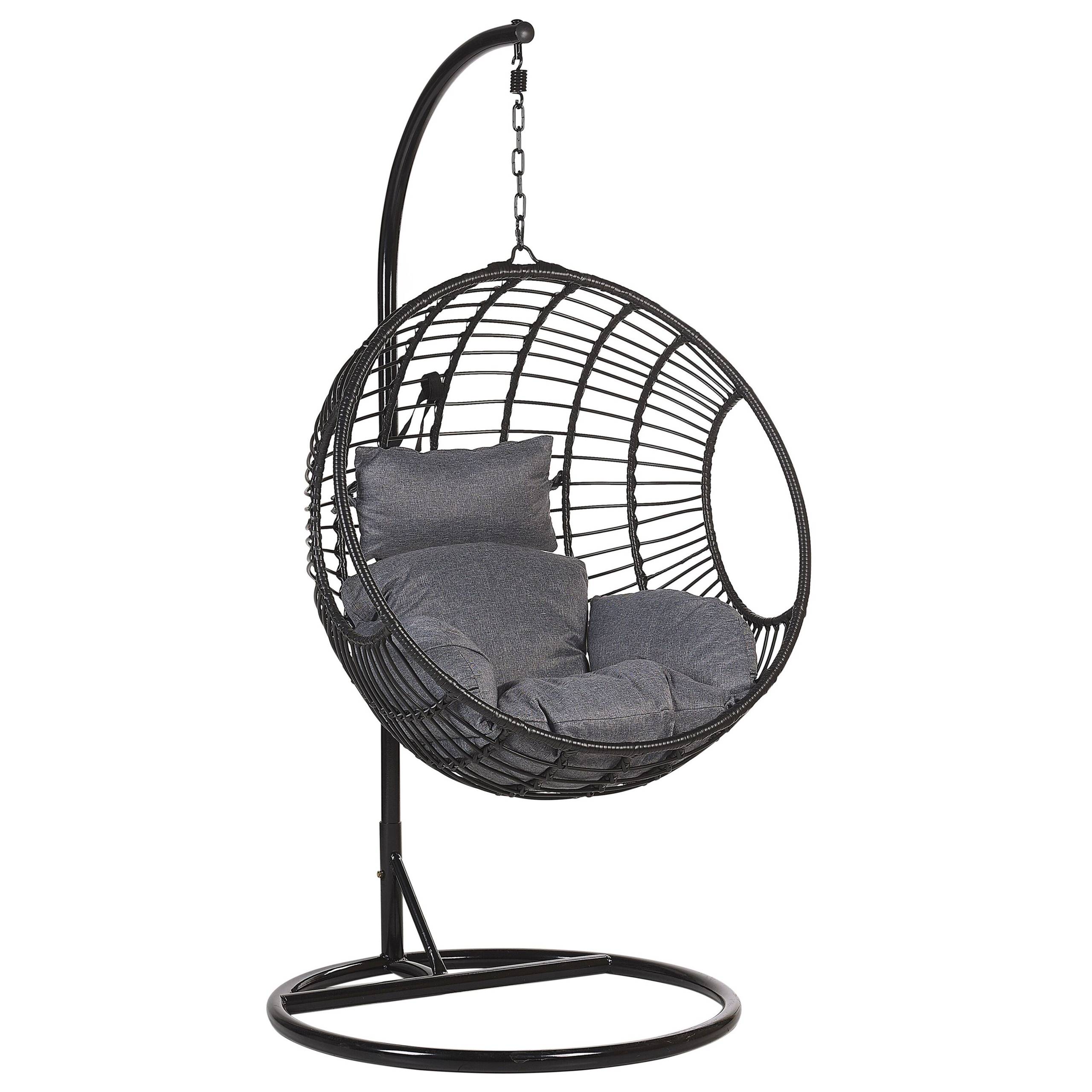 Beliani - Chaise porte-à-faux Polyrotin Noir ASPIO - 99x97x199- Beliani - Imagen 2