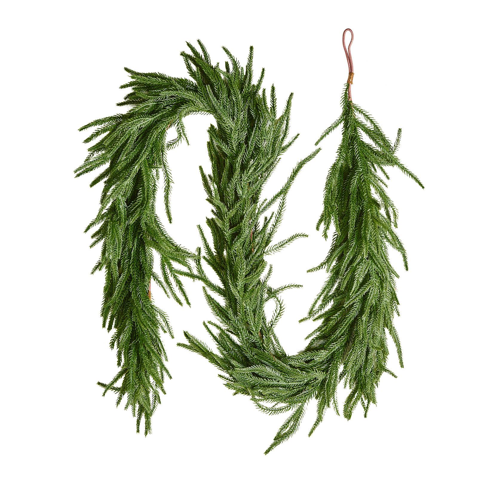 VEVOR Guirlande de Noël de Pin Norfolk Artificiel Décoration de Noël Verte 1,8 m - Image 1