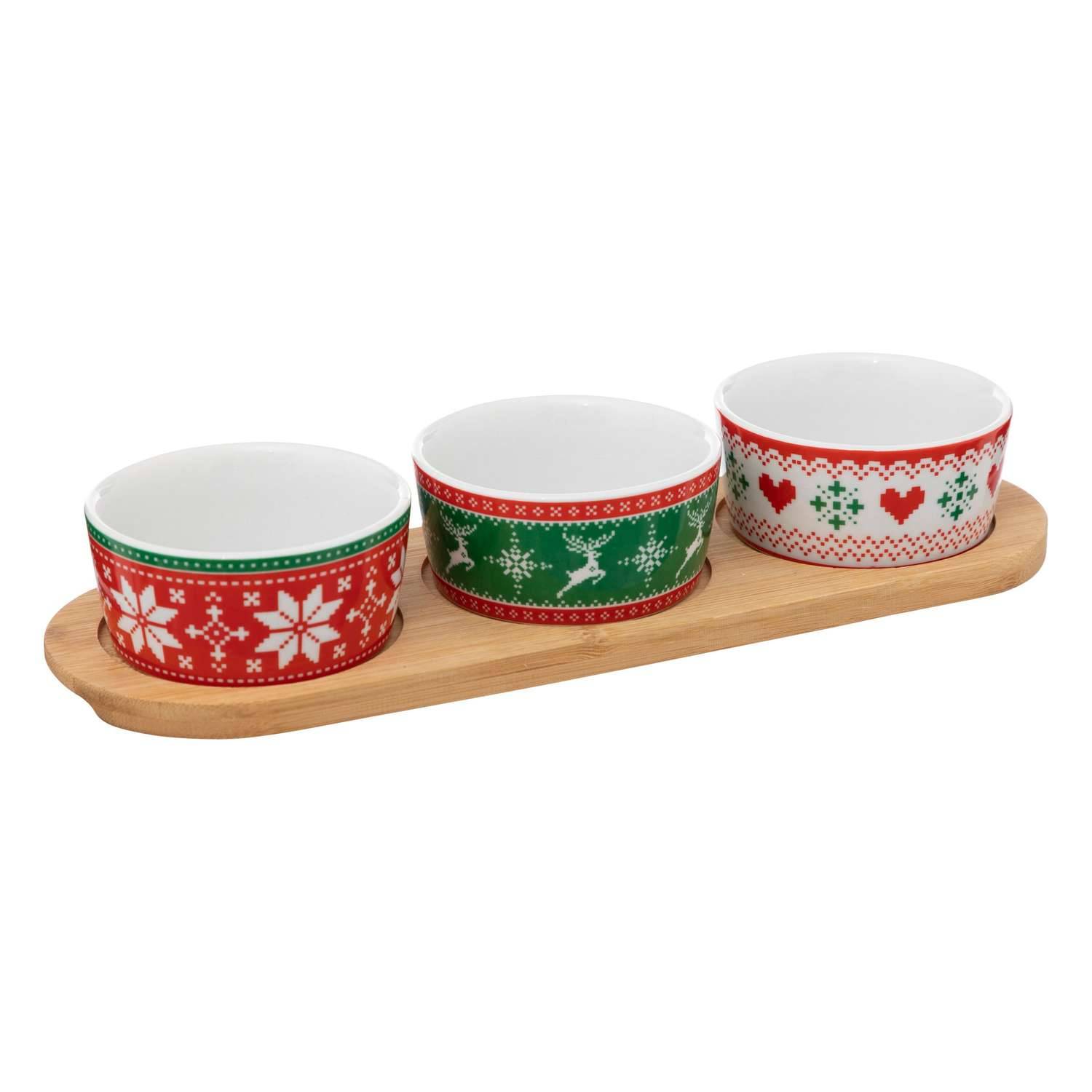 Atmosphera - Set apéritif traditionnel 3 pièces et plateau en bambou - Atmosphera - Imagen 1