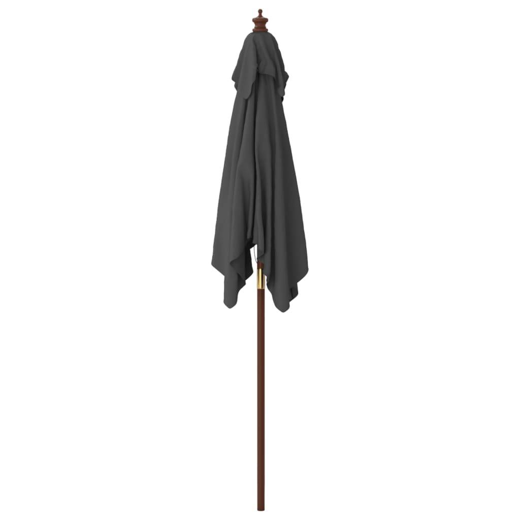 Helloshop26 - Parasol de jardin avec mât en bois 198 x 198 x 231 cm anthracite - Imagen 3