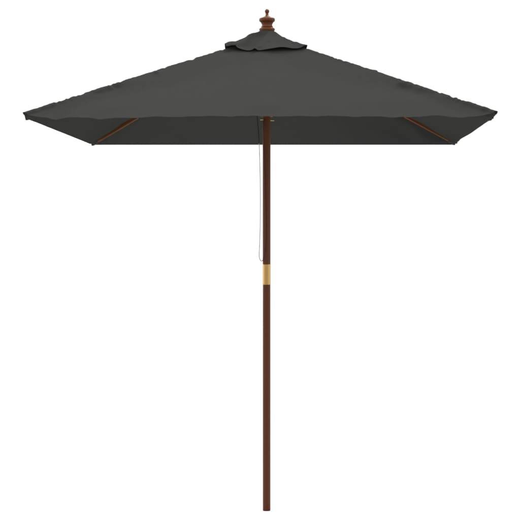 Helloshop26 - Parasol de jardin avec mât en bois 198 x 198 x 231 cm anthracite - Imagen 2