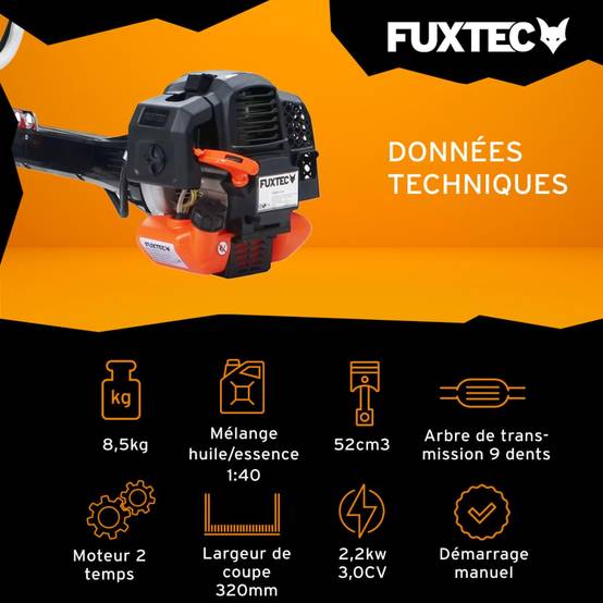 FUXTEC - Débroussailleuse thermique pro FX-PS152 52 cm³ 3 CV avec système anti-vibration – Fuxtec - Image 3