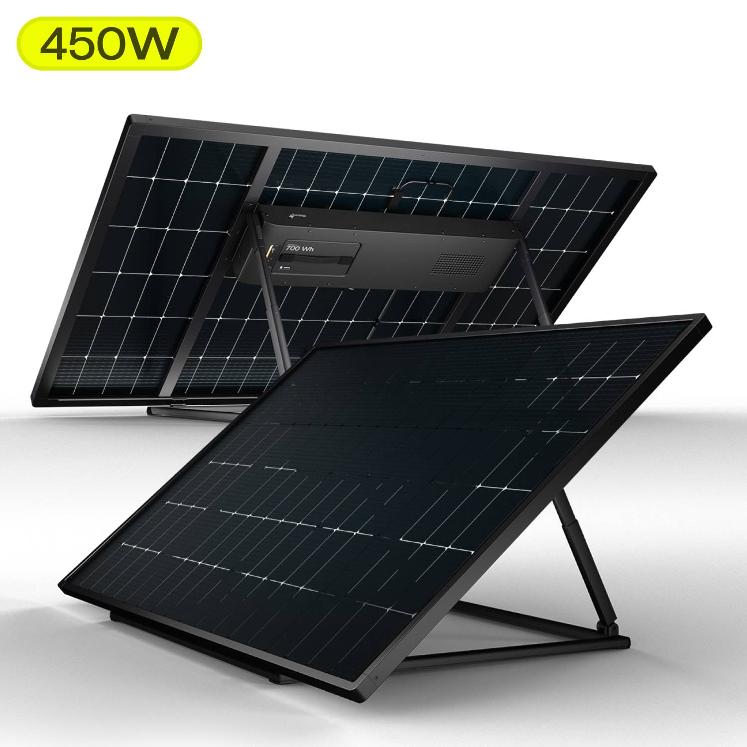 Sunology PLAY Max - Panneau solaire avec batterie (en option) 450W bifacial – Station solaire livrée assemblée – Installation au sol ou au mur - Imagen 1