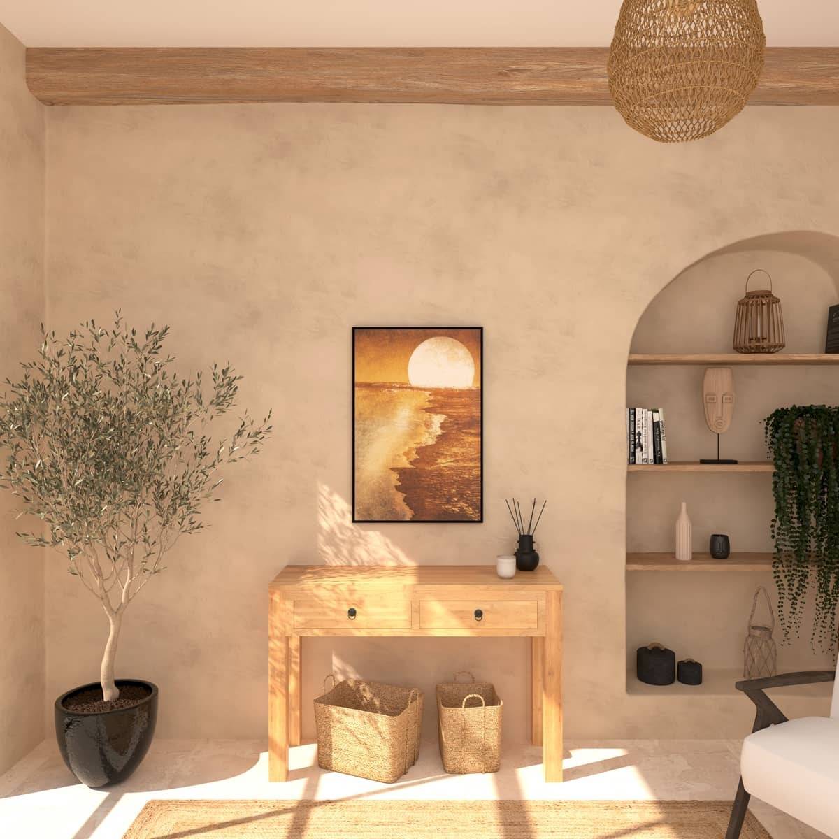 Atmosphera - Toile encadrée "Soleil" bois 60x90cm - Atmosphera Créateur d'intérieur - Imagen 1