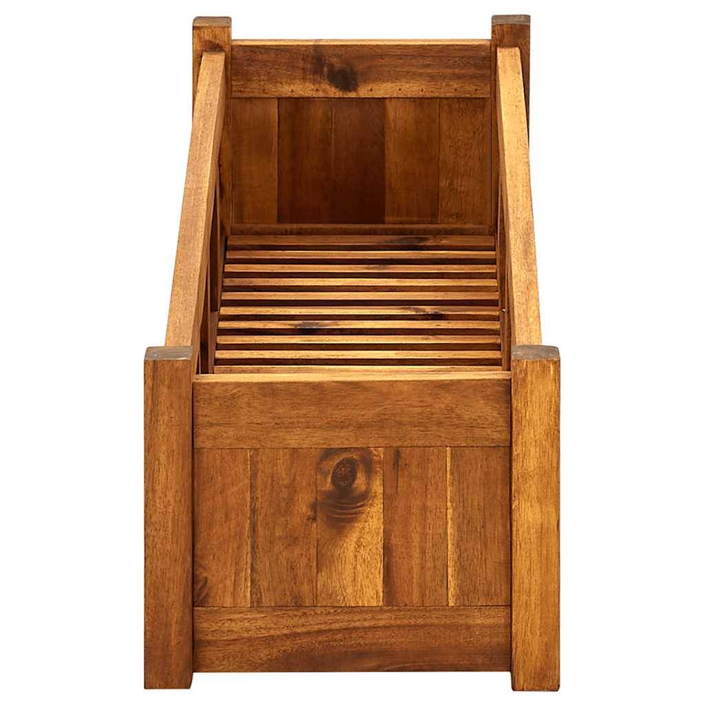 ComfortXL - Jardinière en bois d'acacia 100cm bac à fleurs pour terrasse et balcon Brun – ComfortXL Outdoor Living - Image 5