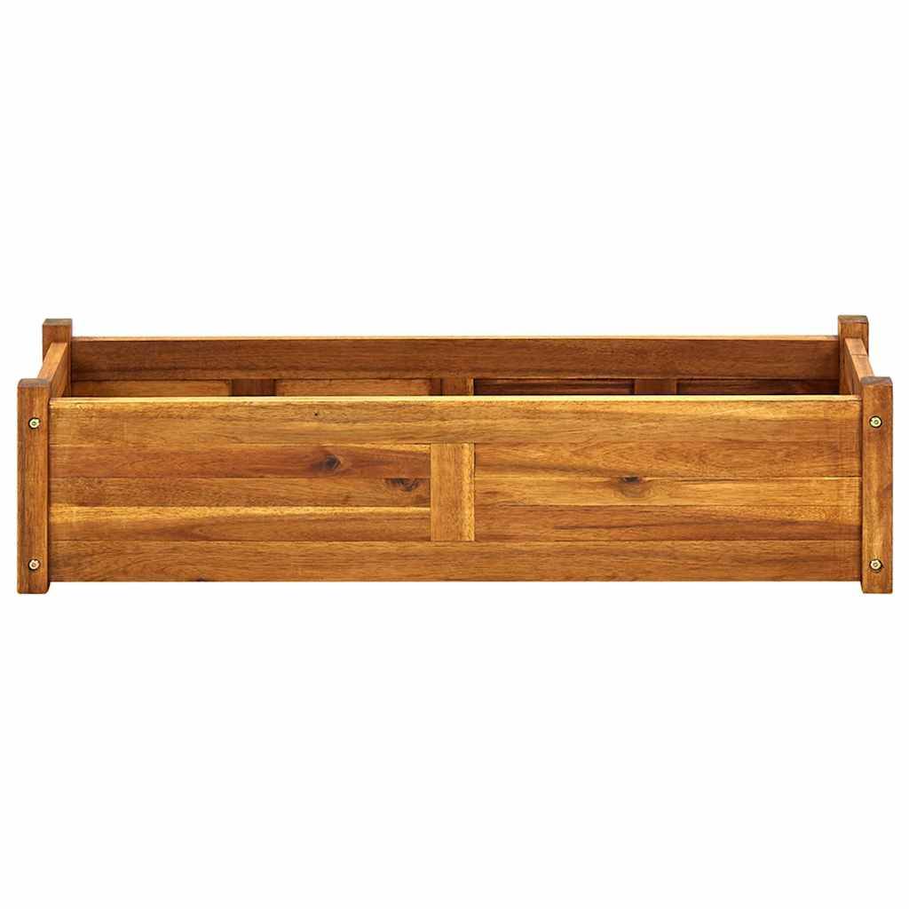 ComfortXL - Jardinière en bois d'acacia 100cm bac à fleurs pour terrasse et balcon Brun – ComfortXL Outdoor Living - Image 4