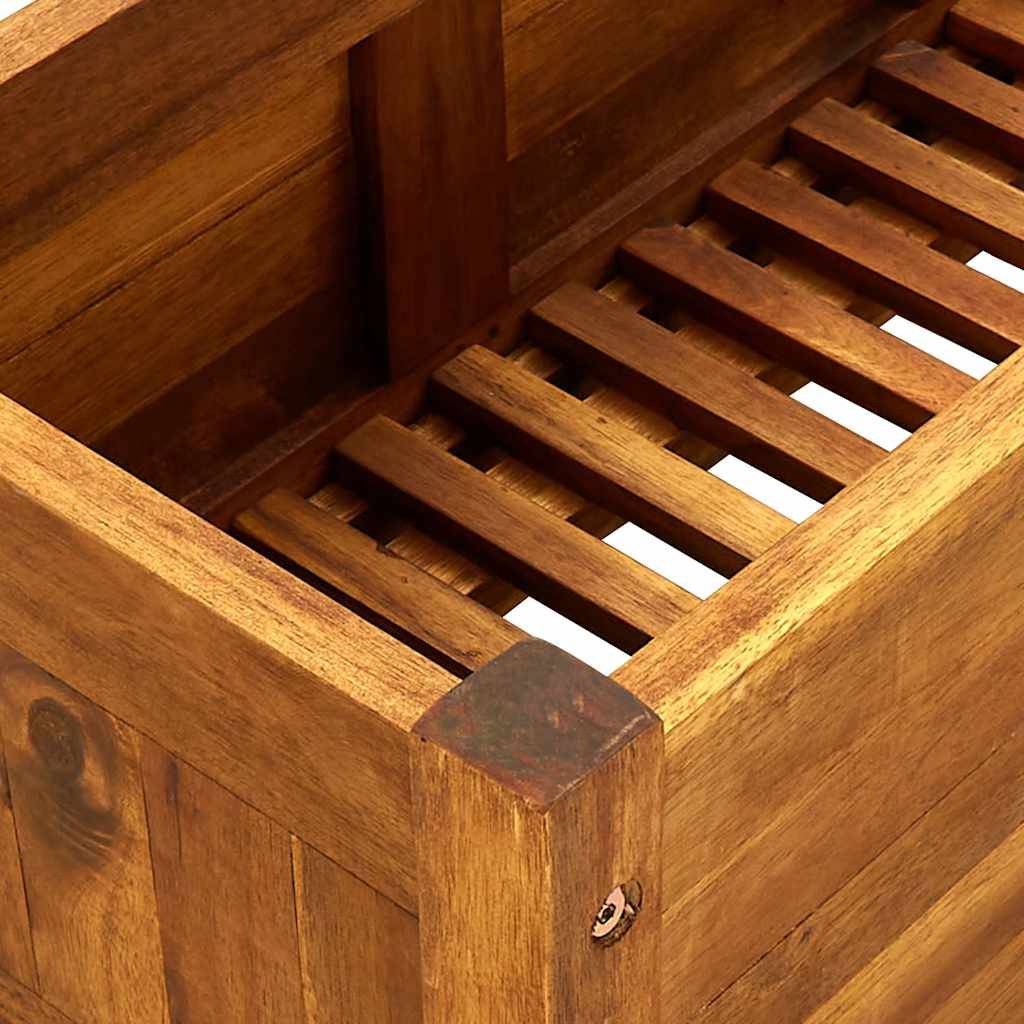 ComfortXL - Jardinière en bois d'acacia 100cm bac à fleurs pour terrasse et balcon Brun – ComfortXL Outdoor Living - Image 7