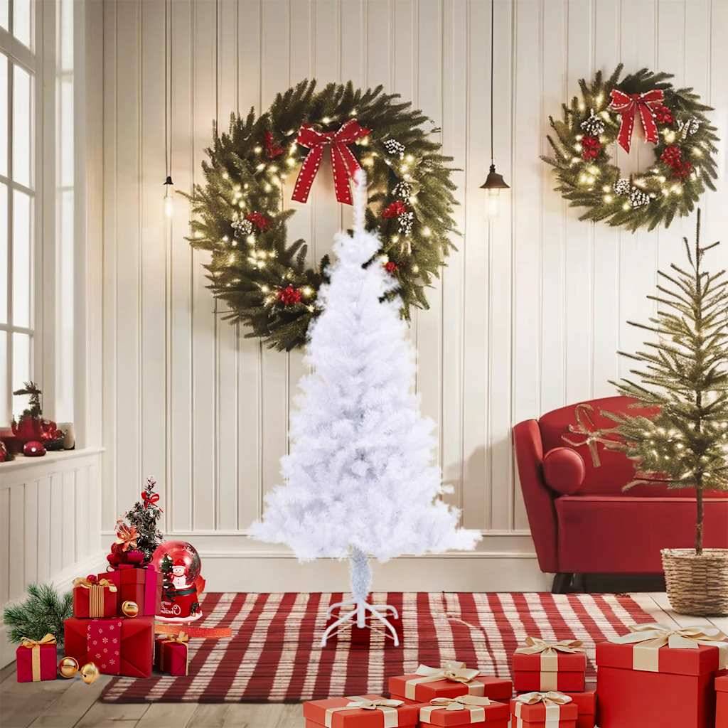 ComfortXL - Sapin de Noël artificiel enneigé en PVC pour Fêtes Intérieur Extérieur Blanc 150 cm – ComfortXL Outdoor Living - Image 2