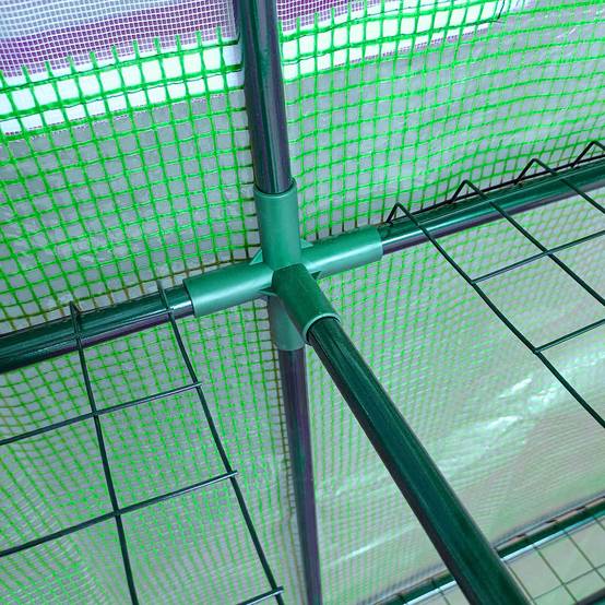 Serre adossée acier PE pour plantes et tomates protection météo 200x100x215cm vert - ComfortXL Outdoor Living - Image 10