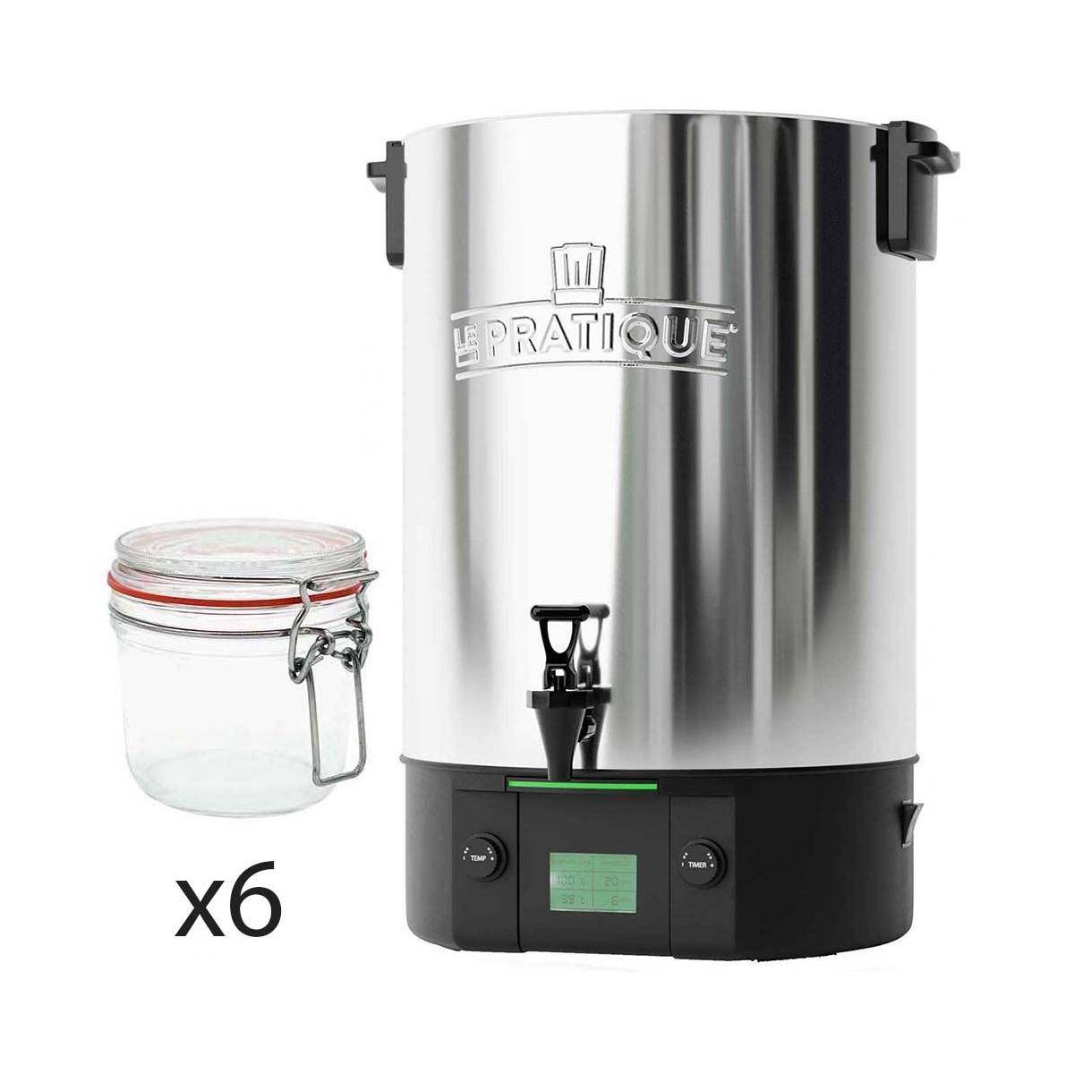 LE PRATIQUE - Stérilisateur électronique en inox 14 bocaux 2200 W avec 6 bocaux Stérilisateur + 6 bocaux de 350 ml - Imagen 1
