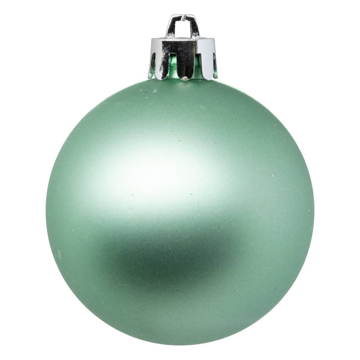 Fééric Lights & Christmas - Boule de Noël plastique 70mm x8 vert amande - Atmosphera Créateur d'intérieur - Imagen 4