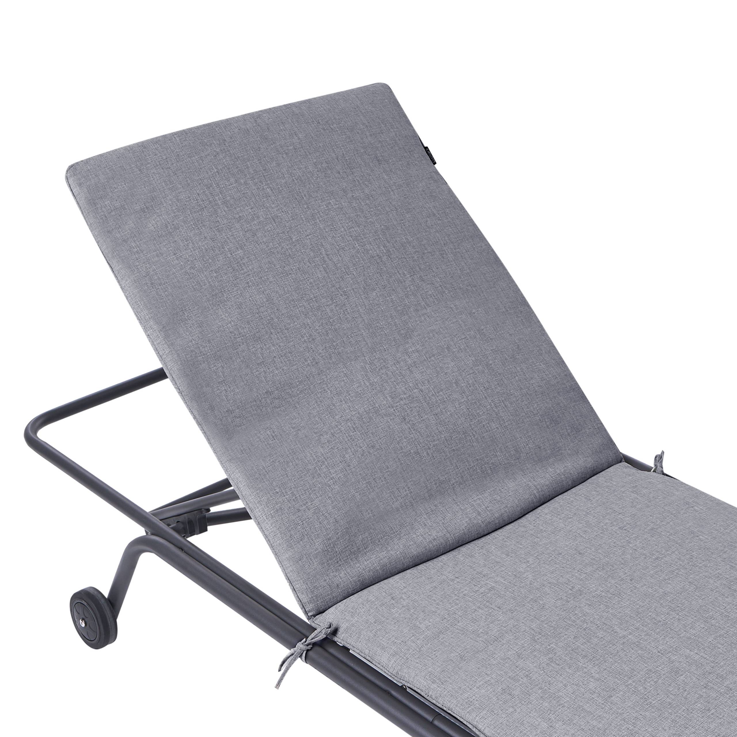 Beliani - Chaise longue Acier Gris VOLTERRA - 75x168x93- Beliani - Image 8