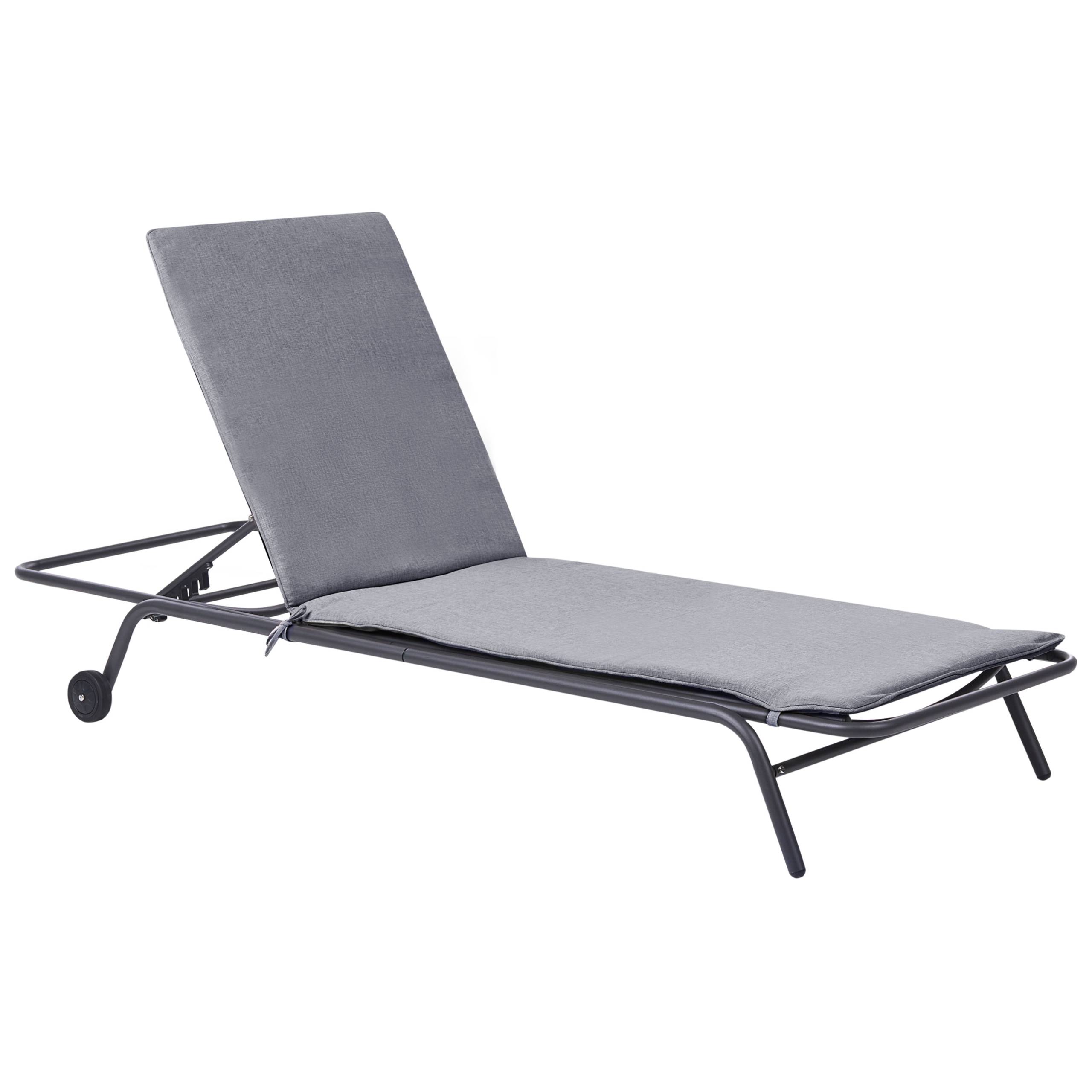 Beliani - Chaise longue Acier Gris VOLTERRA - 75x168x93- Beliani - Image 2