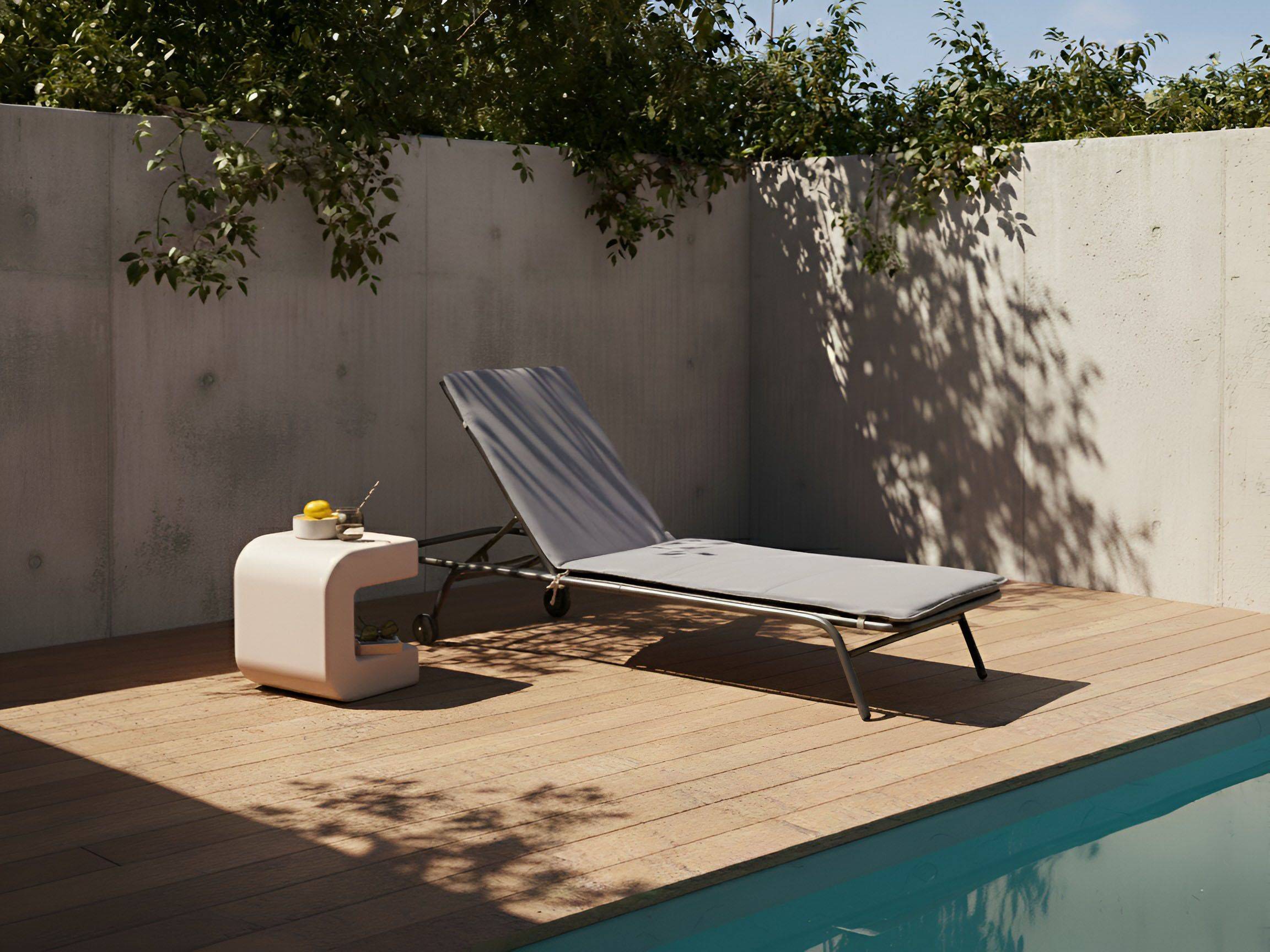 Beliani - Chaise longue Acier Gris VOLTERRA - Beliani