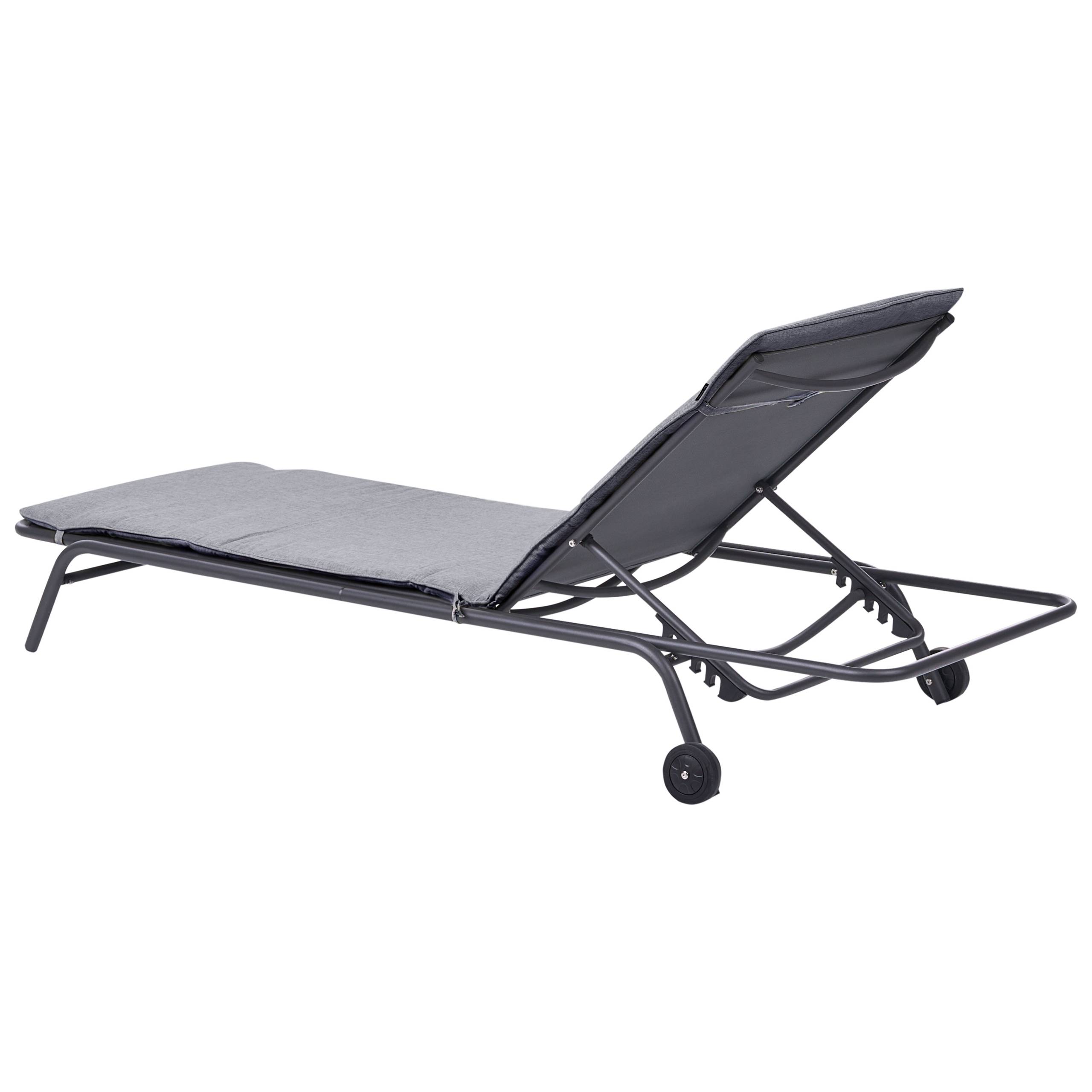 Beliani - Chaise longue Acier Gris VOLTERRA - 75x168x93- Beliani - Image 6