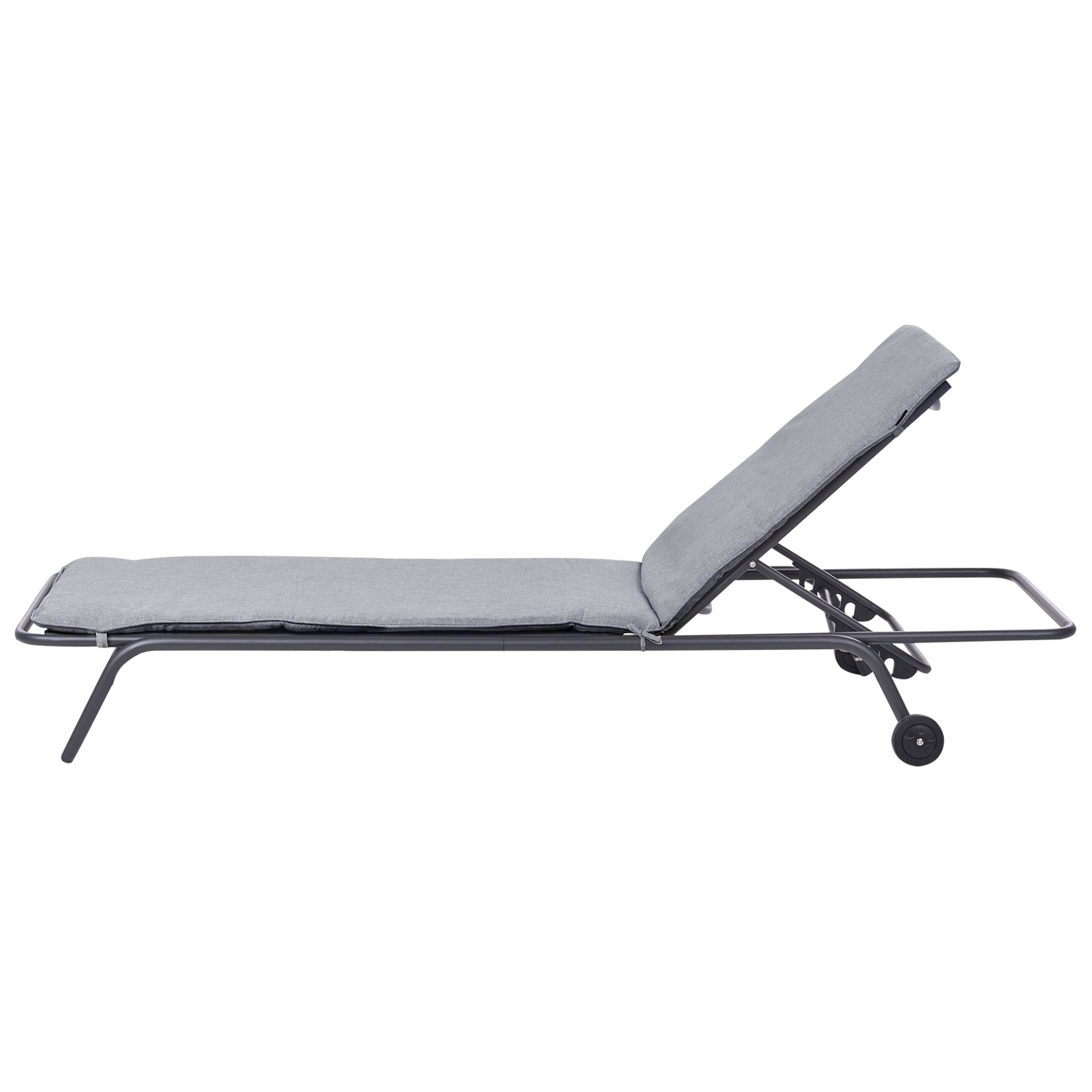 Beliani - Chaise longue Acier Gris VOLTERRA - 75x168x93- Beliani - Image 5