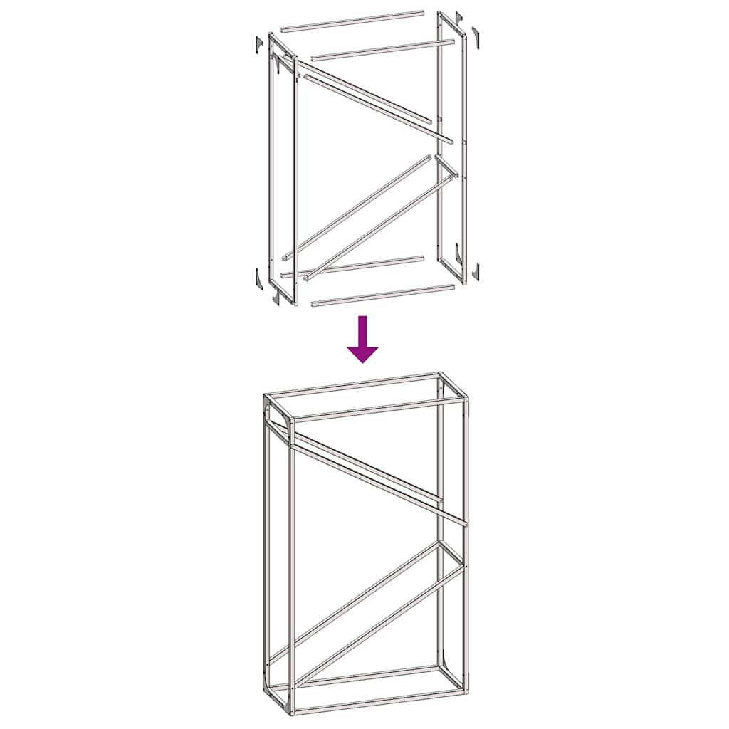 Porte-bûches vertical acier pour cheminée intérieur Noir 60x100 cm – ComfortXL Outdoor Living - Image 10