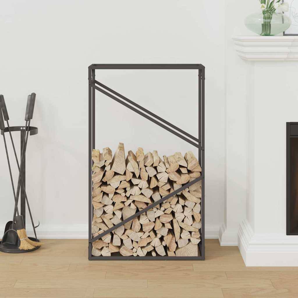 Porte-bûches vertical acier pour cheminée intérieur Noir 60x100 cm – ComfortXL Outdoor Living - Image 3
