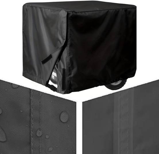 Housse de protection générateur en tissu Oxford noir, générateur imperméable et anti-poussière, convient à la plupart générateurs, 78 x 60 x 53 cm - Image 3