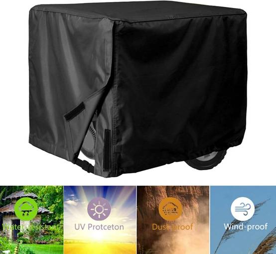 Housse de protection générateur en tissu Oxford noir, générateur imperméable et anti-poussière, convient à la plupart générateurs, 78 x 60 x 53 cm - Image 4