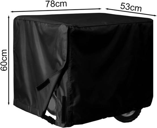 Housse de protection générateur en tissu Oxford noir, générateur imperméable et anti-poussière, convient à la plupart générateurs, 78 x 60 x 53 cm - Image 2