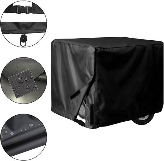 Housse de protection générateur en tissu Oxford noir, générateur imperméable et anti-poussière, convient à la plupart générateurs, 78 x 60 x 53 cm - Image 6