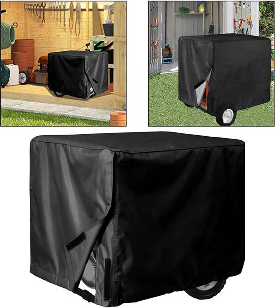 Housse de protection générateur en tissu Oxford noir, générateur imperméable et anti-poussière, convient à la plupart générateurs, 78 x 60 x 53 cm - Image 5