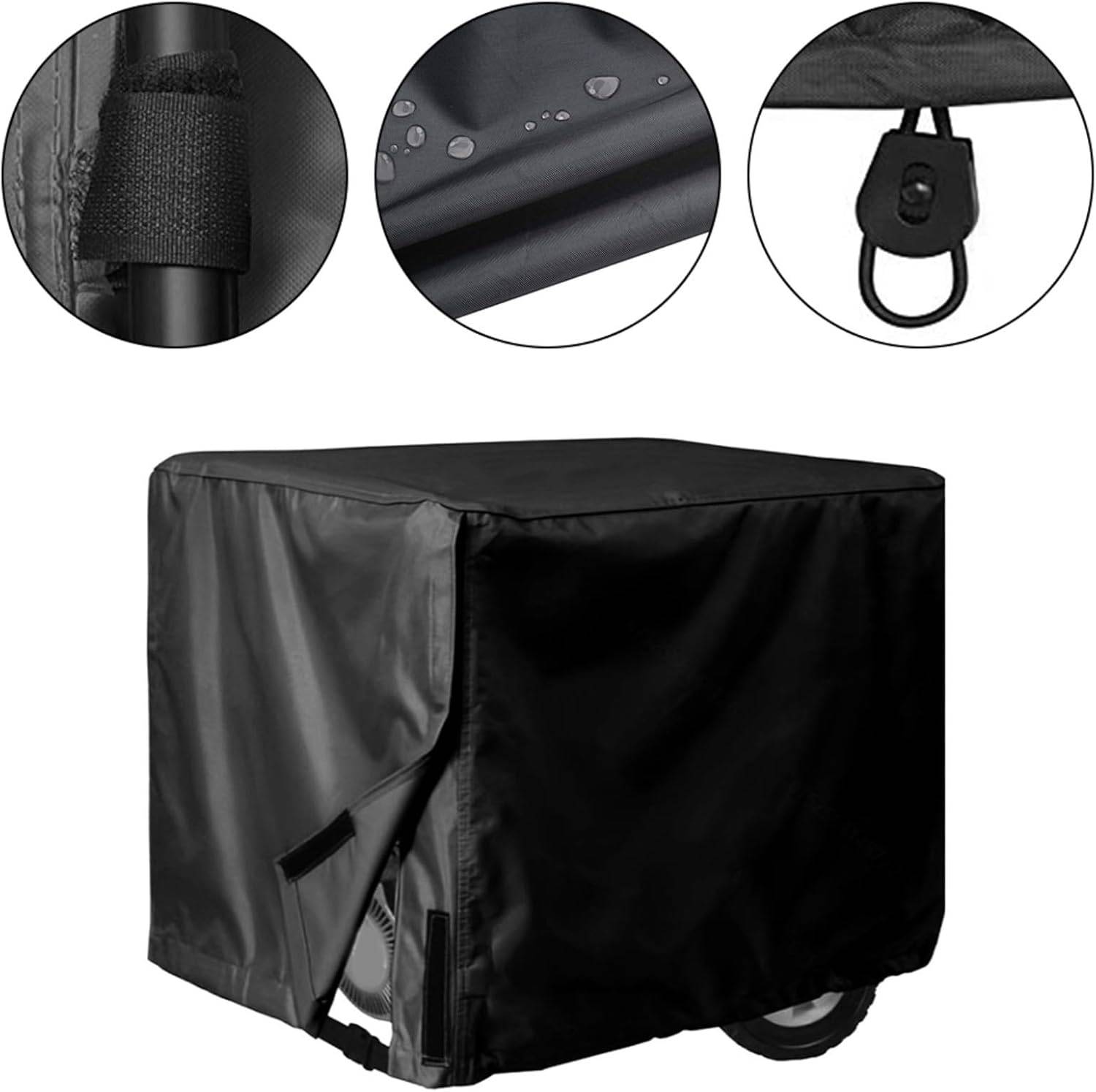 Housse de protection générateur en tissu Oxford noir, générateur imperméable et anti-poussière, convient à la plupart générateurs, 78 x 60 x 53 cm - Image 7