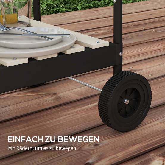Barbecue charbon métal pour jardin et terrasse grille réglable noir 103x47x95cm - ComfortXL Outdoor Living - Image 7