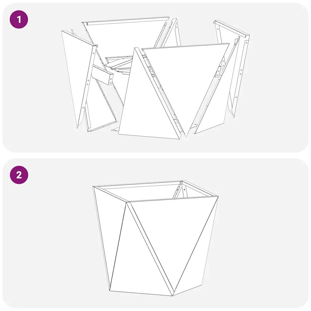 Helloshop26 - Lot de 2 jardinières carrées design moderne extérieur 40 x 40 x 40 cm en acier inoxydable argent - Image 6