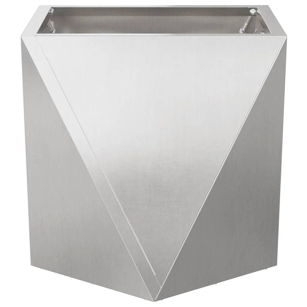 Helloshop26 - Lot de 2 jardinières carrées design moderne extérieur 40 x 40 x 40 cm en acier inoxydable argent - Image 3