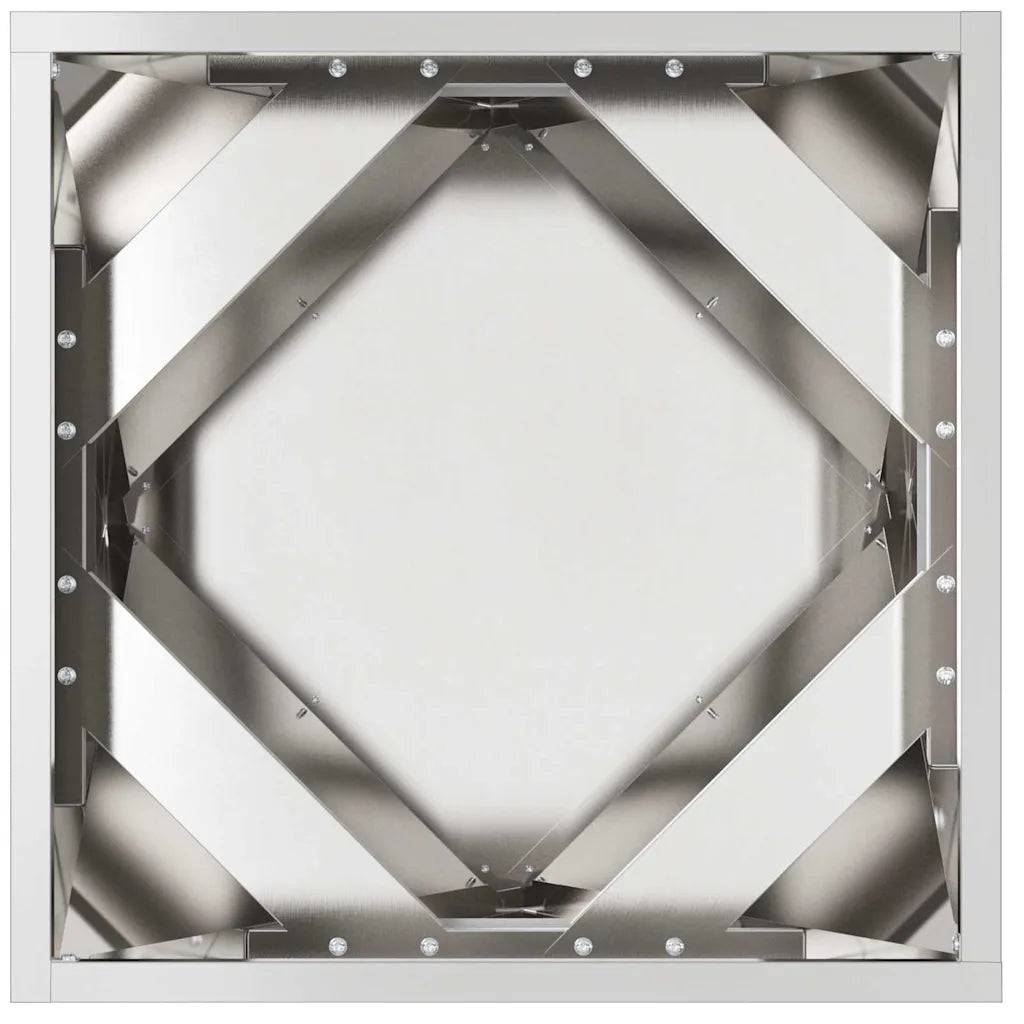 Helloshop26 - Lot de 2 jardinières carrées design moderne extérieur 40 x 40 x 40 cm en acier inoxydable argent - Image 4