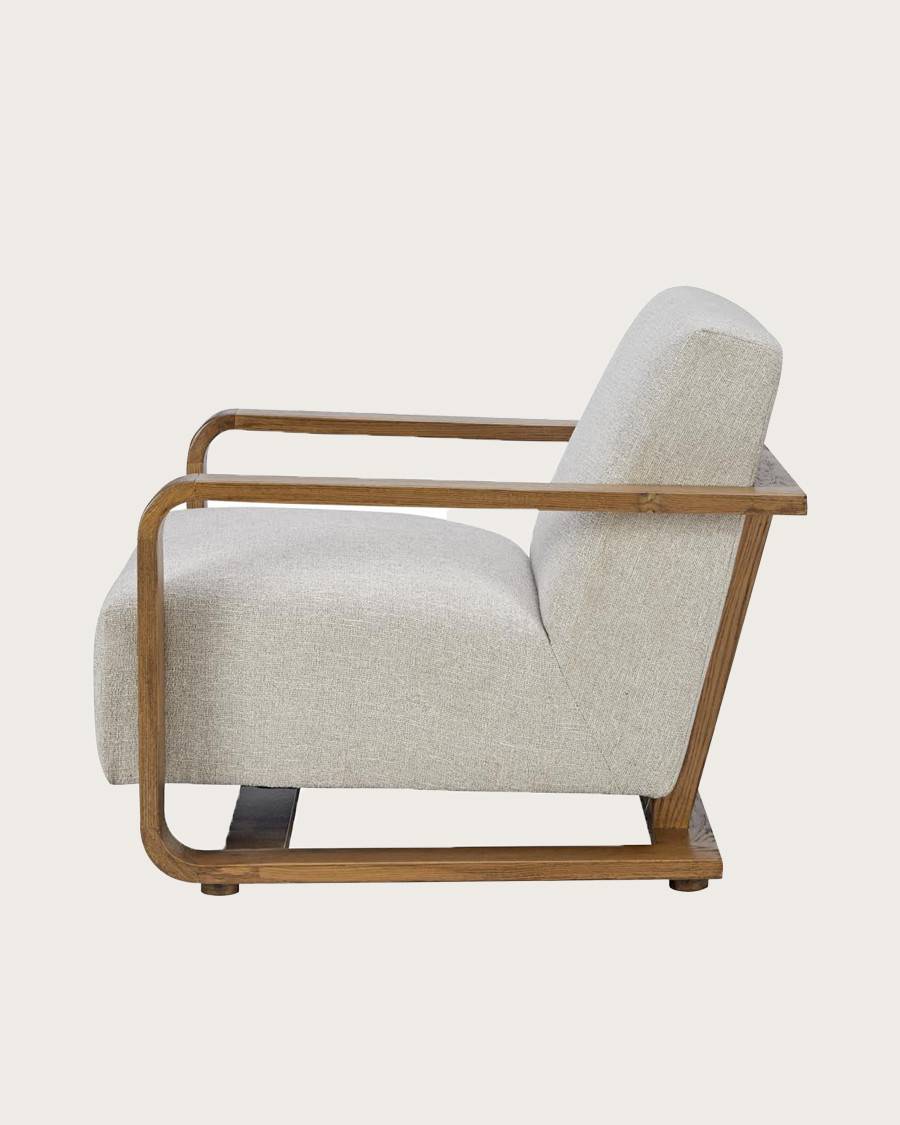 Rima - Fauteuil en bois massif chêne et en lin - UNIQKA - Imagen 3
