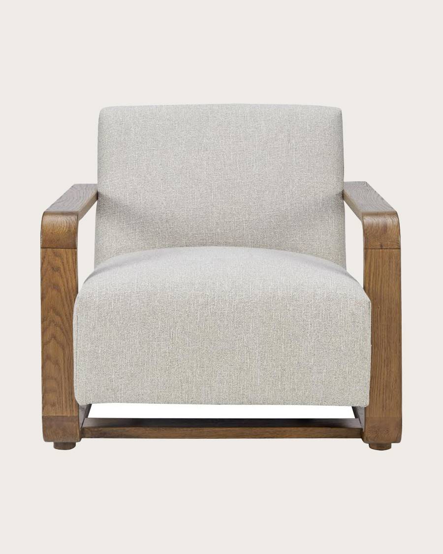 Rima - Fauteuil en bois massif chêne et en lin - UNIQKA - Imagen 1