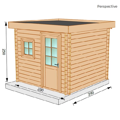 Studio de jardin TALIPIA 9m² - Bois Douglas épaisseur 55mm - Porte & fenêtres PVC - Toiture Bacacier avec voliges ss toiture - MON CHALET DE JARDIN - Image 3