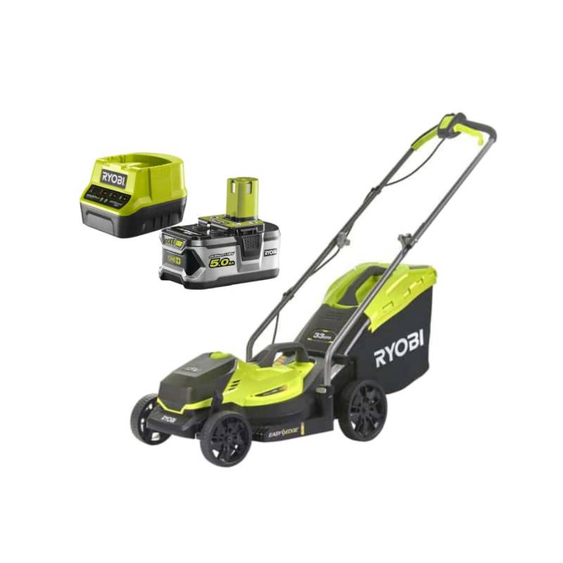Ryobi - Pack RYOBI Tondeuse poussée 18V One+ OLM1833B - 1 Batterie 5.0Ah - 1 Chargeur rapide RC18120-150 - Image 1