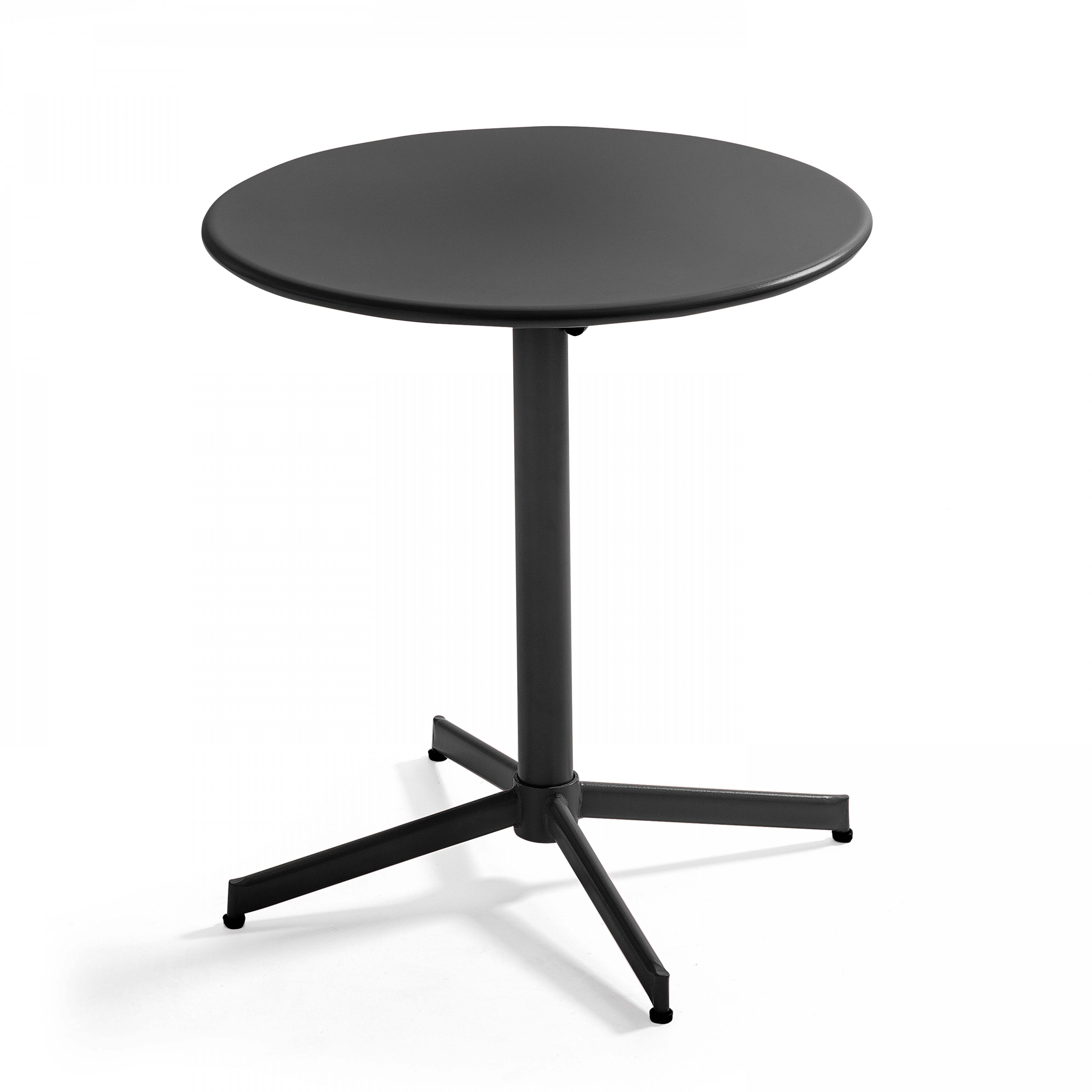 Oviala - Ensemble table ronde et 2 chaises de jardin bistrot en métal gris Palavas - Oviala - Imagen 2