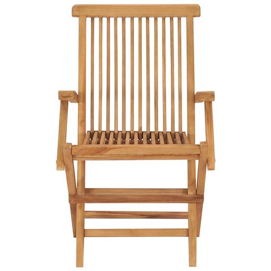 Lot de 4 Chaises de jardin et coussins - Chaises d'extérieur - Fauteuils de jardin blanc crème Teck massif-JU12620 - Image 10