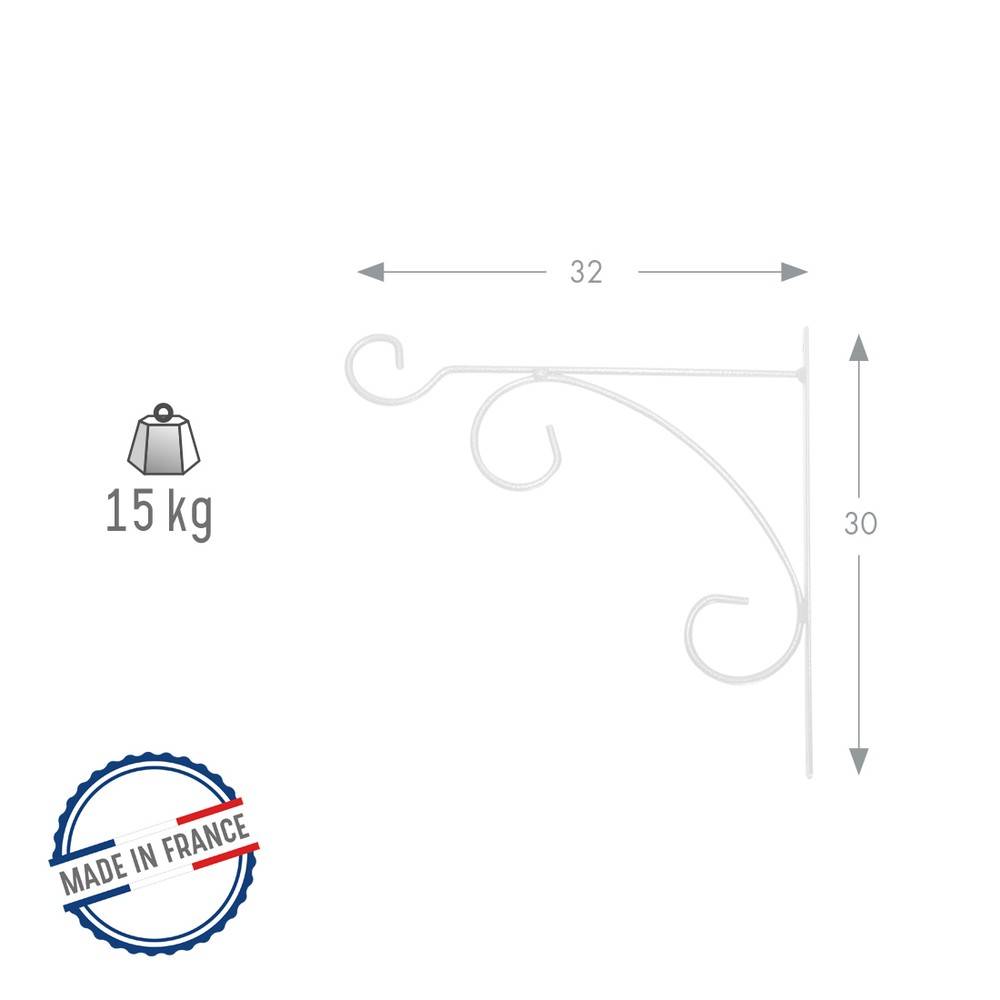 Louis Moulin - Potence fil Classique volute - 32x30 cm - blanc Louis Moulin - Imagen 4