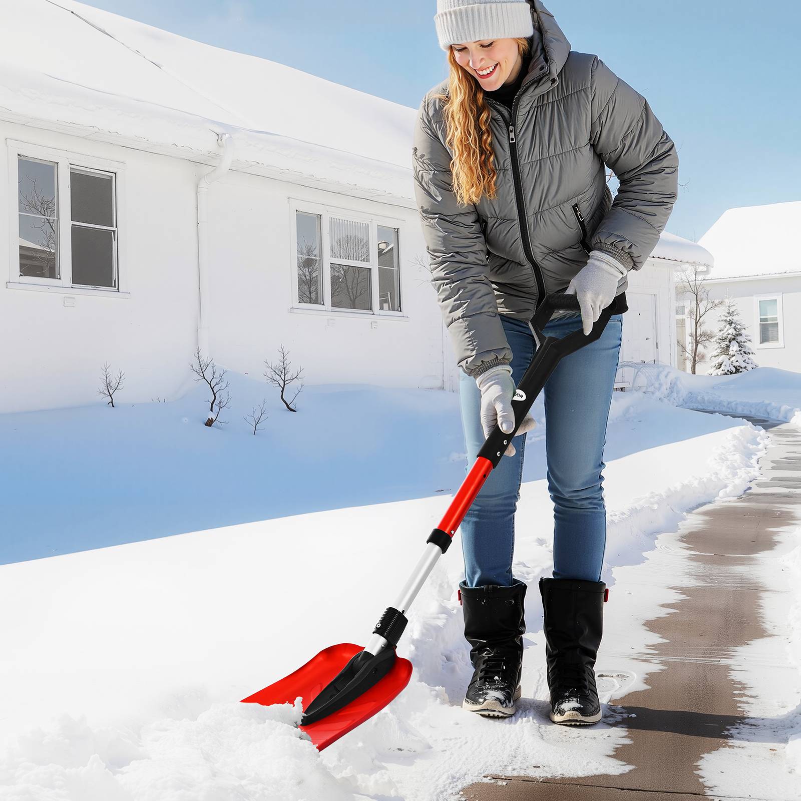 Vevor - VEVOR Pelle à neige pliable 22 cm large réglable de 91 à 102 cm pour extérieur - Image 8