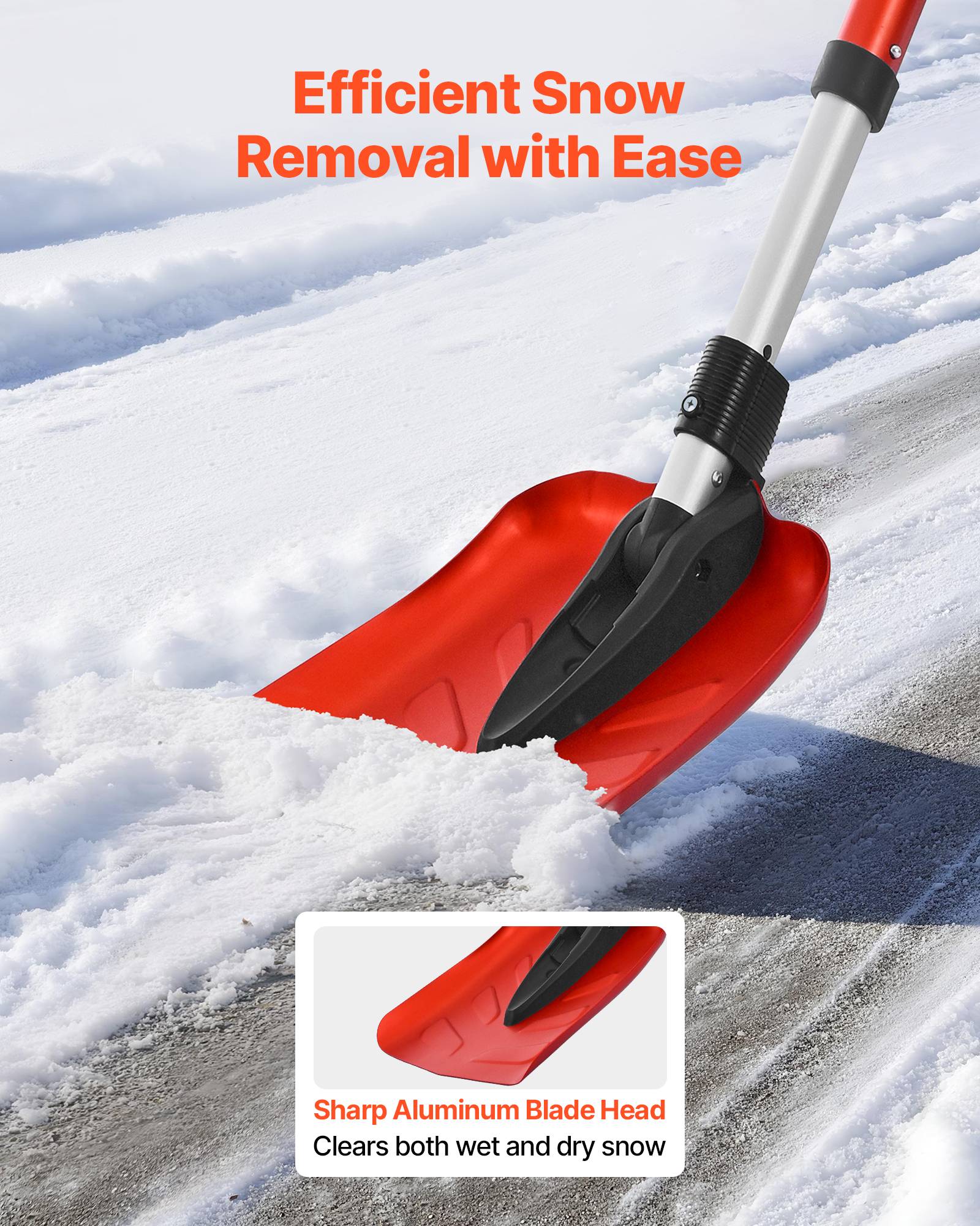 Vevor - VEVOR Pelle à neige pliable 22 cm large réglable de 91 à 102 cm pour extérieur - Image 2