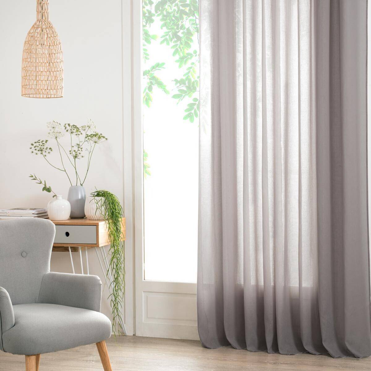 Atmosphera - Voilage "Ana" gris 140x240cm - Atmosphera Créateur d'intérieur - Imagen 1