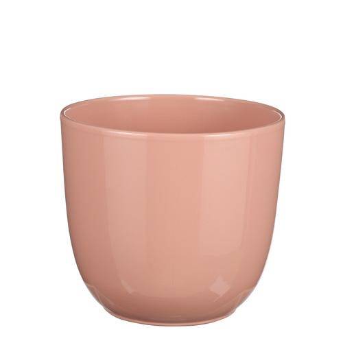 Mica Decorations - Maceta redonda Tusca de cerámica rosa claro, altura 18,5 cm - MICA DECORATIONS