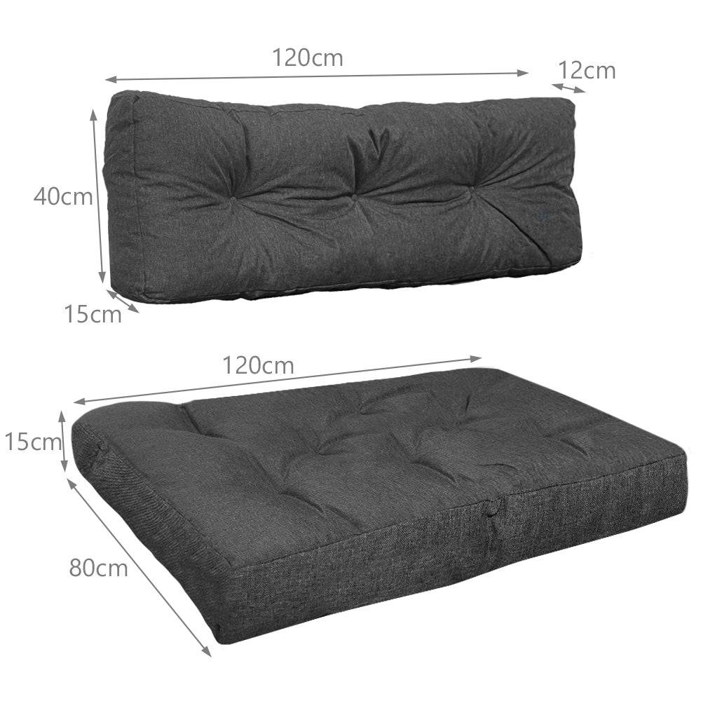 Lot de 2 Coussins pour palettes en bois gris - Image 2