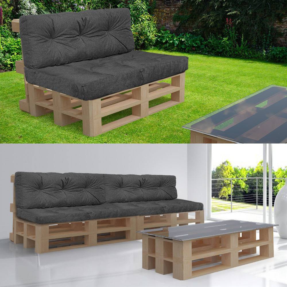 Lot de 2 Coussins pour palettes en bois gris - Image 3
