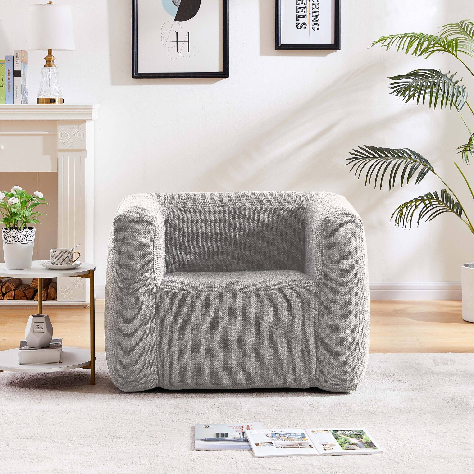 Fauteuil gonflable Terracotta - Intérieur et extérieur - Couleur Gris clair - Imagen 5